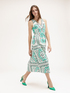 Midi dress with foulard pattern image number 3