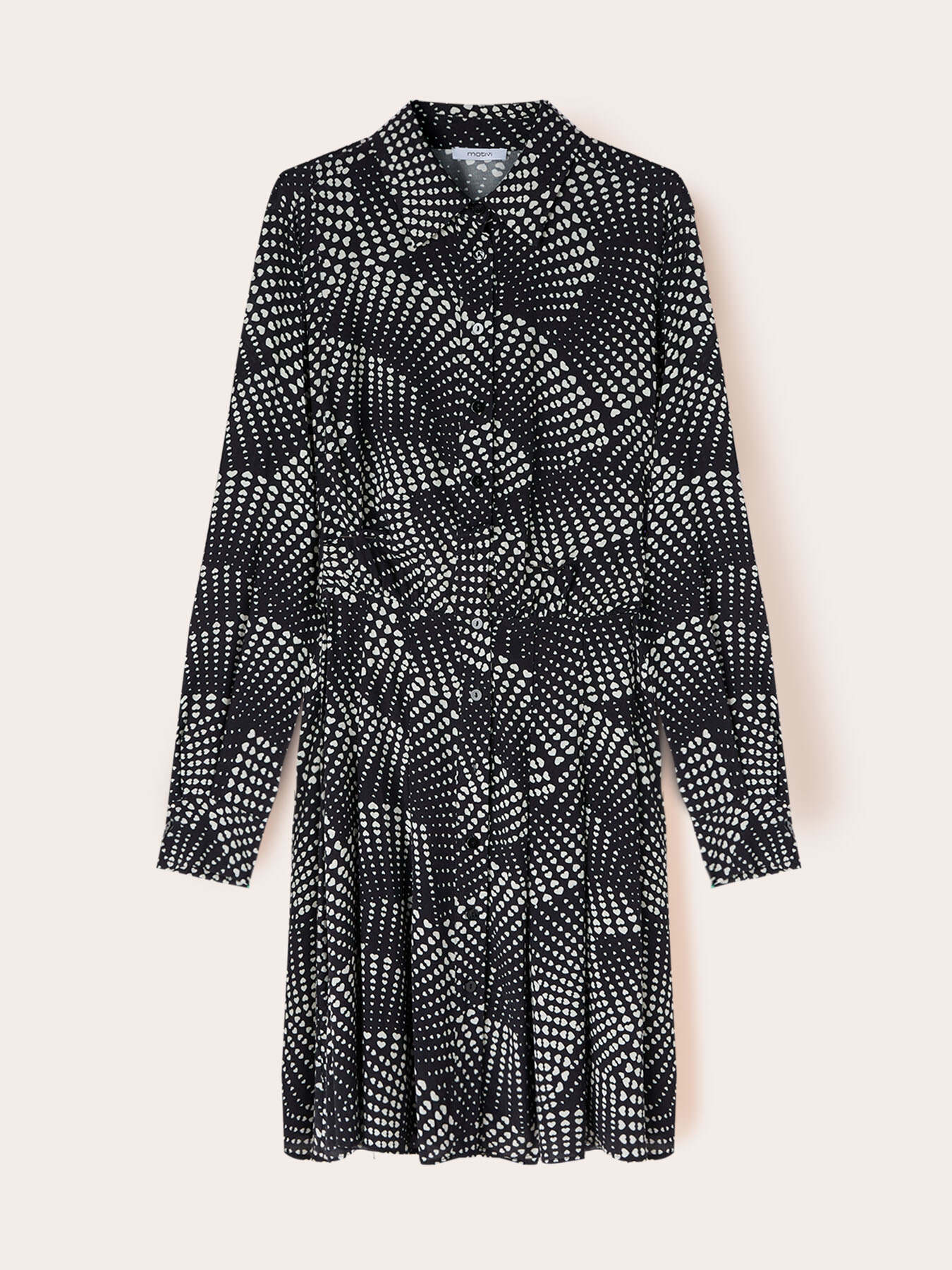 Rochie tip cămașă cu imprimeu cu inimi image number 4