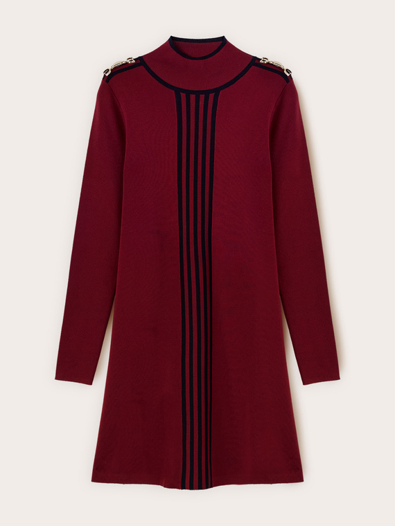 Robe courte en maille avec bordures contrastantes