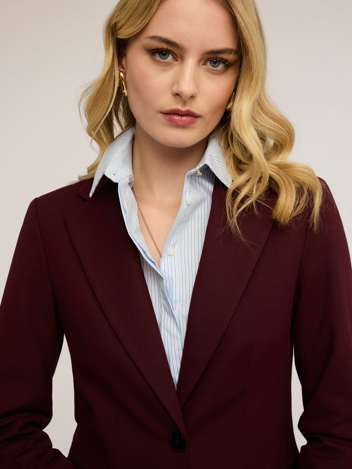 Blazer simple boutonnage en coton viscose image number 1