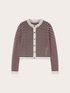Striped openwork knit cardigan image number 5