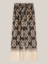 Ethnic pattern wide-leg trousers with sash image number 3