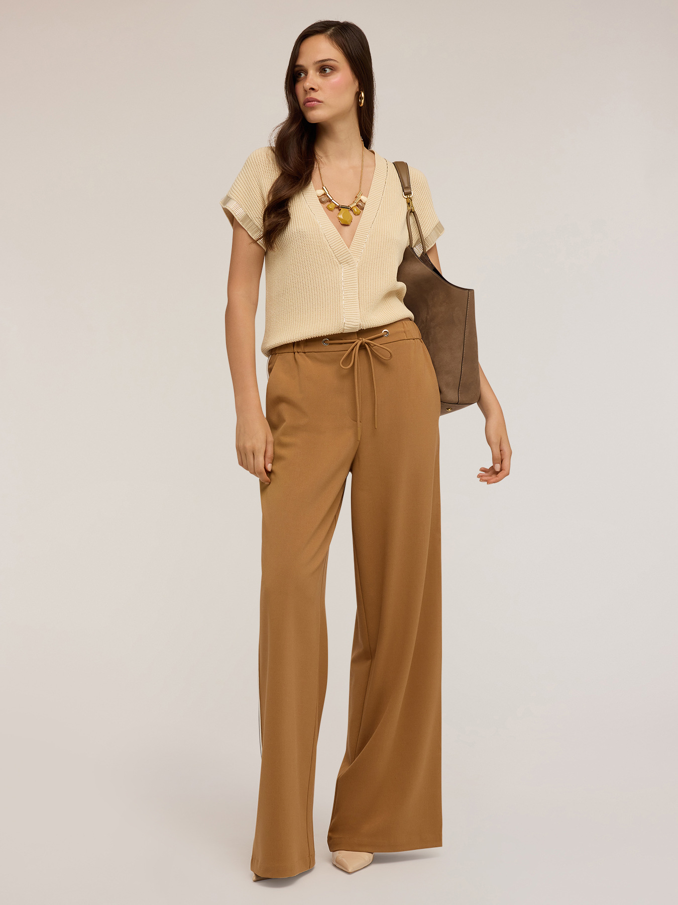 Cotton cardigan with embroidered tank tops image number 2