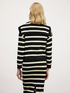 Striped jacquard sweater with collar image number 1