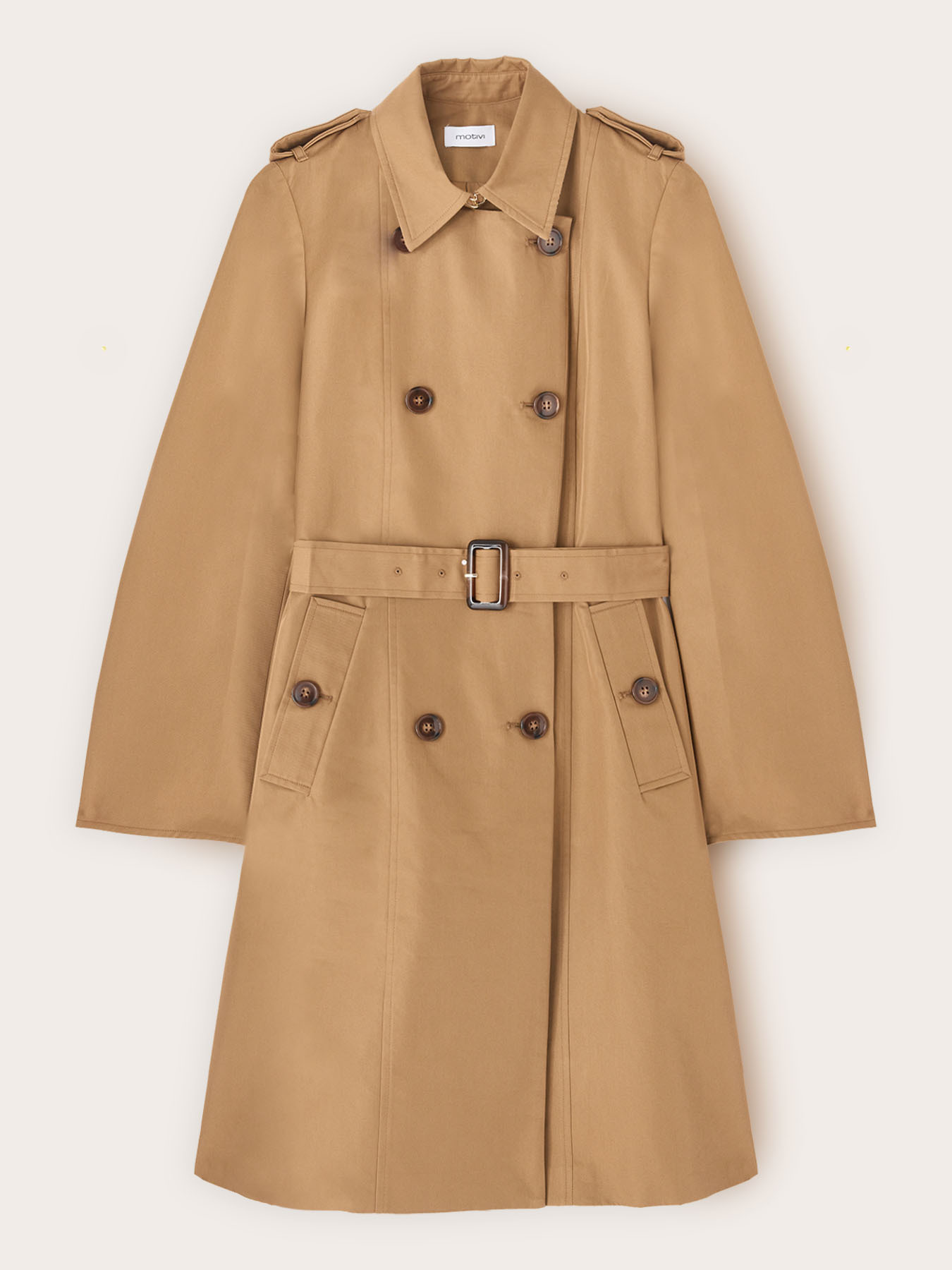 Doppelreihiger Trenchcoat mit G&uuml;rtel aus Baumwollmischung image number 4