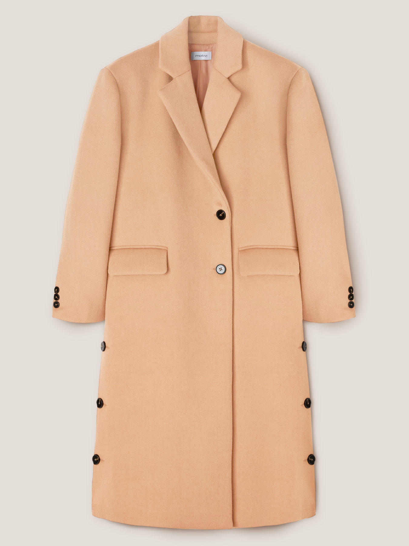 Men&rsquo;s long coat with button detail image number 3