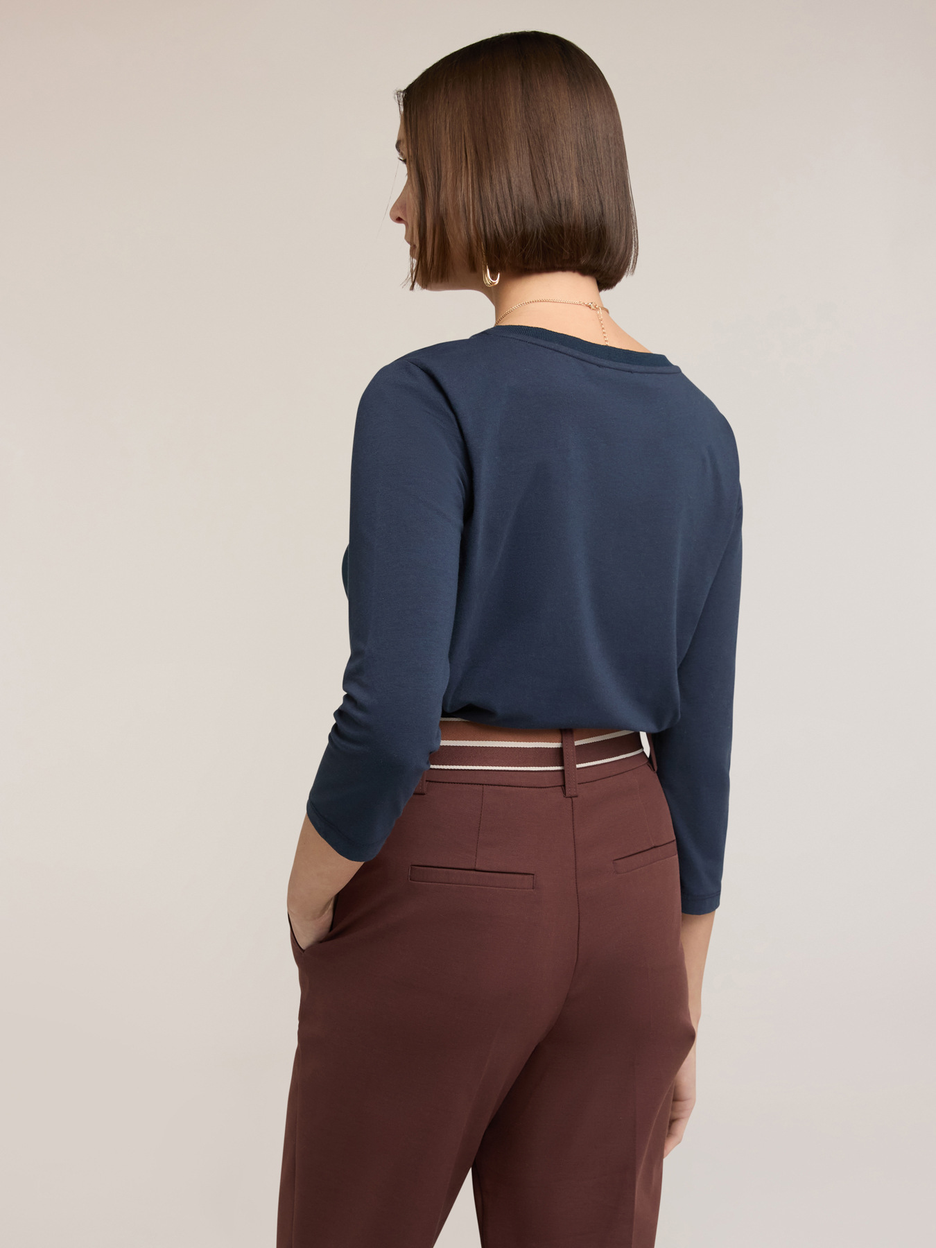 Two-material T-shirt image number 1