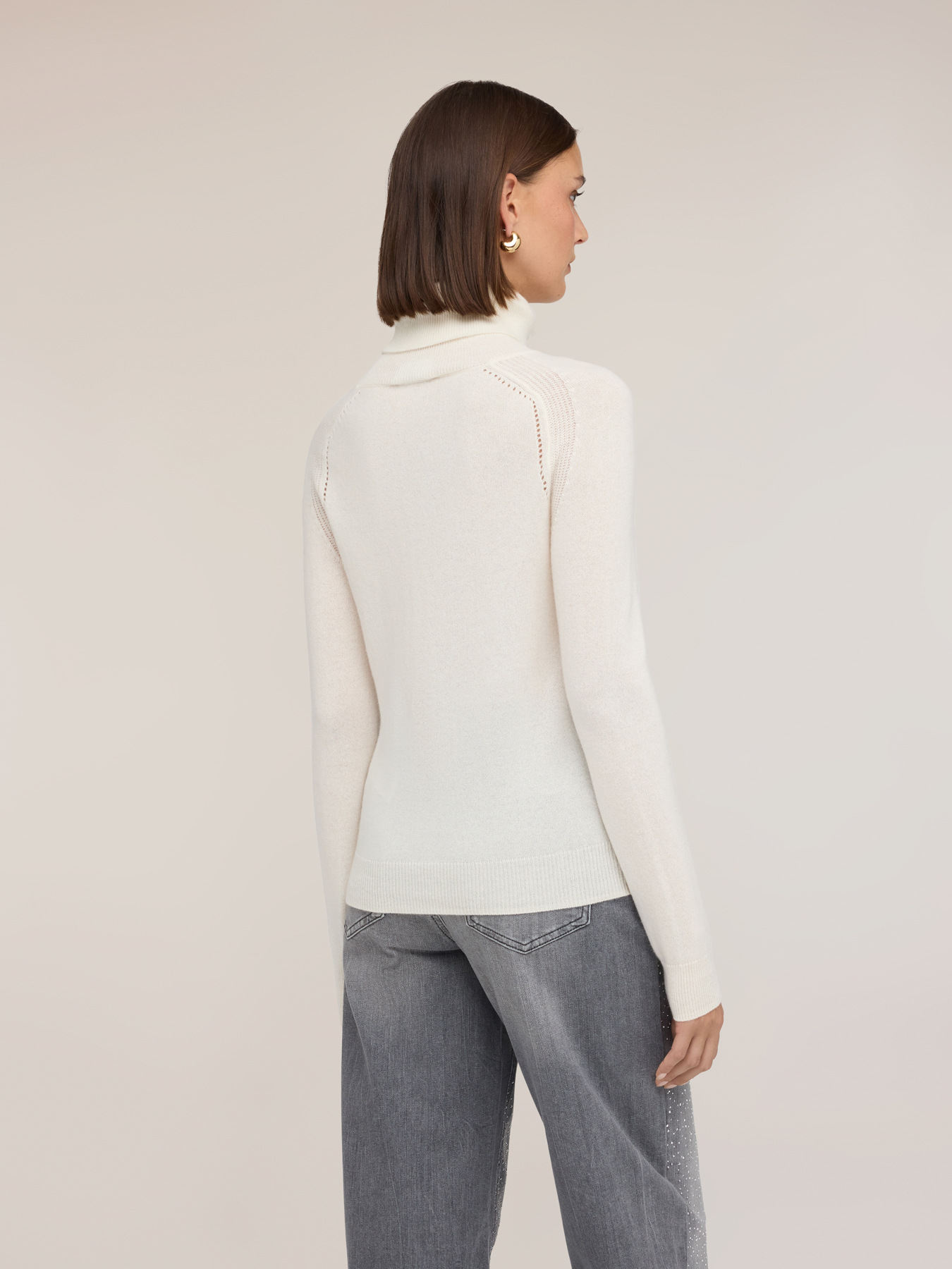 Cashmere turtleneck with ajour&eacute; detail image number 1