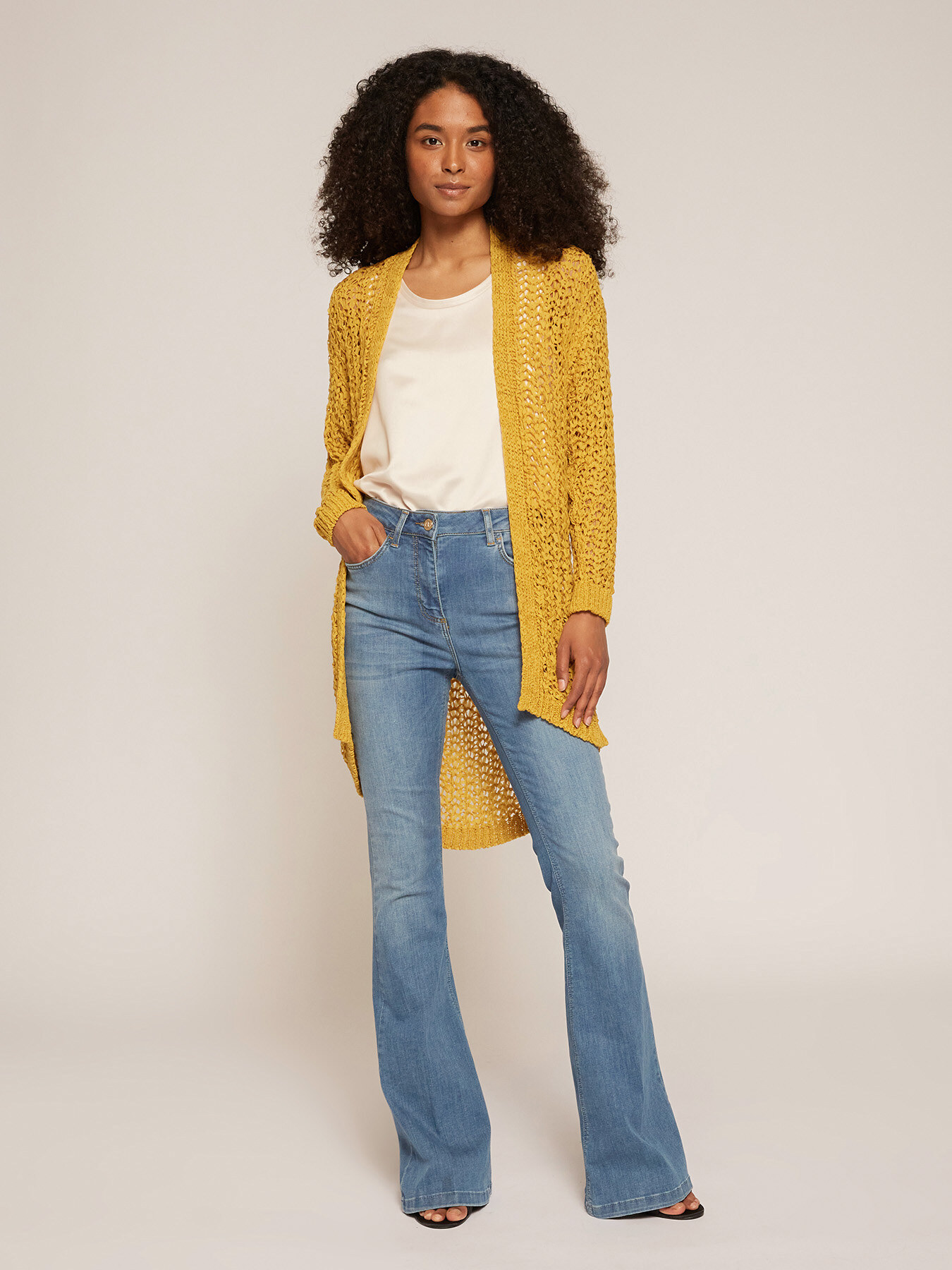 Cardigan lungo traforato image number 0