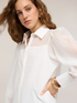Poplin shirt with semi-sheer inserts image number 3