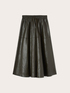 Midi A-line skirt in coated fabric image number 4