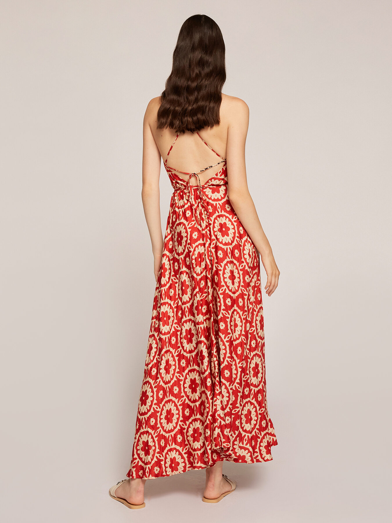 Langes, weich fallendes Kleid mit Ethno-Muster image number 1