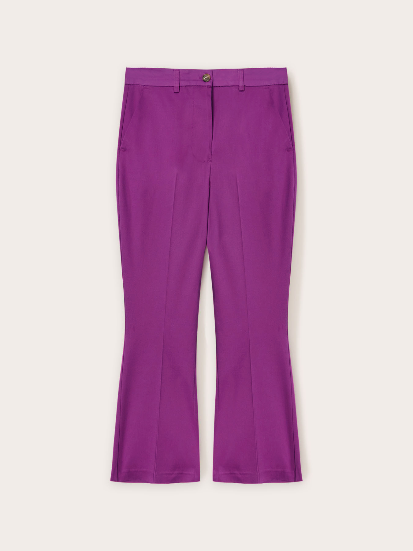 Solid colour kick flare trousers image number 5