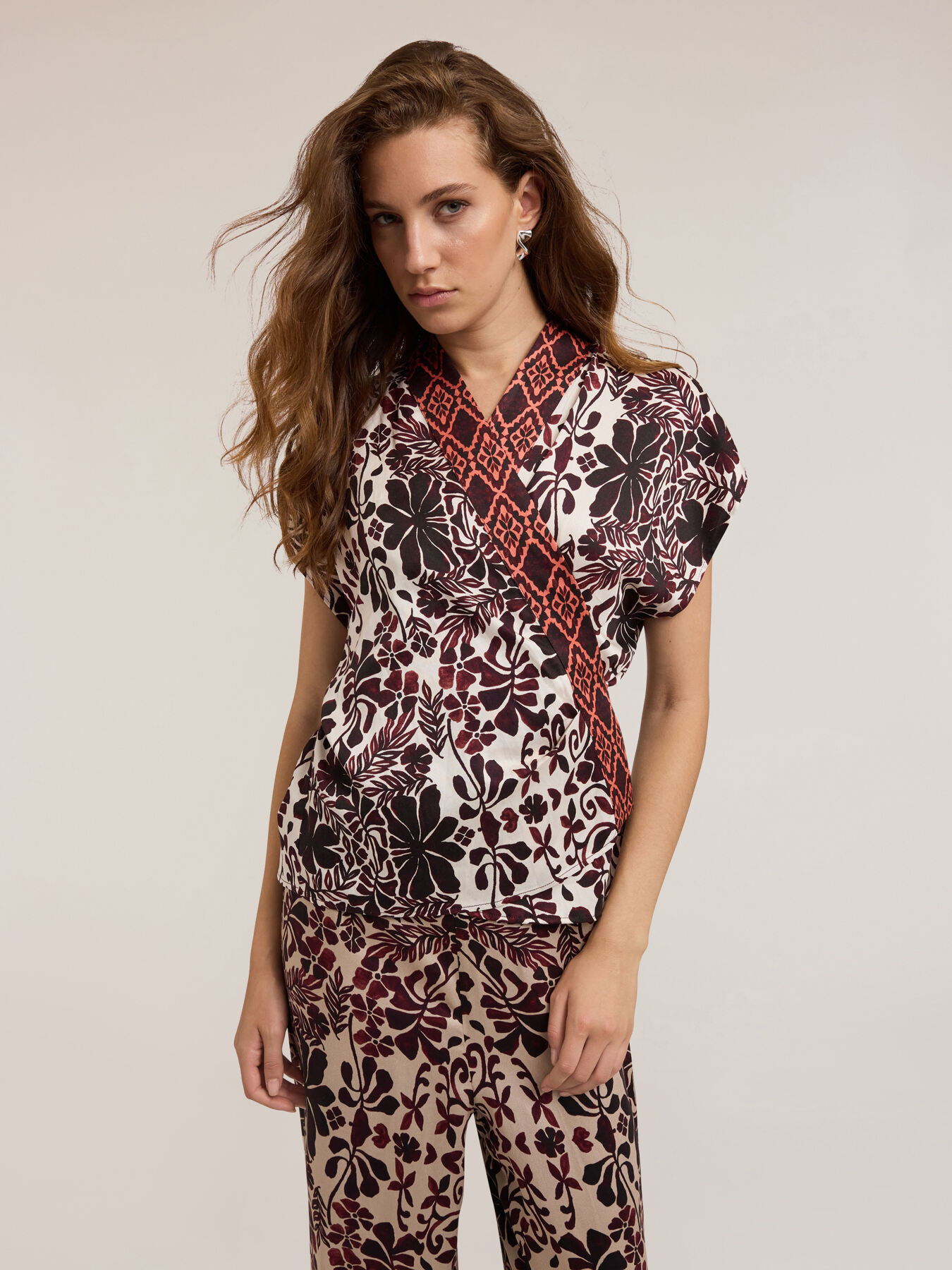 Blouse kimono &agrave; motif boh&egrave;me image number 0