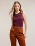 Mixed linen top with cut-out shoulders image number 3