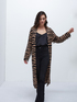 Long zebra pattern cardigan image number 0