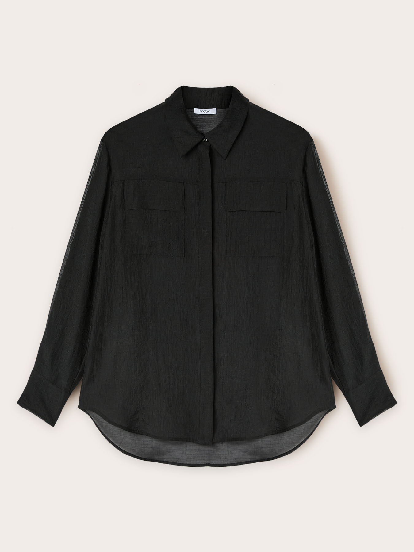 Organza shirt with pockets image number 5