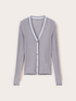 Rippstrick-Cardigan mit Lurex-Mix image number 4