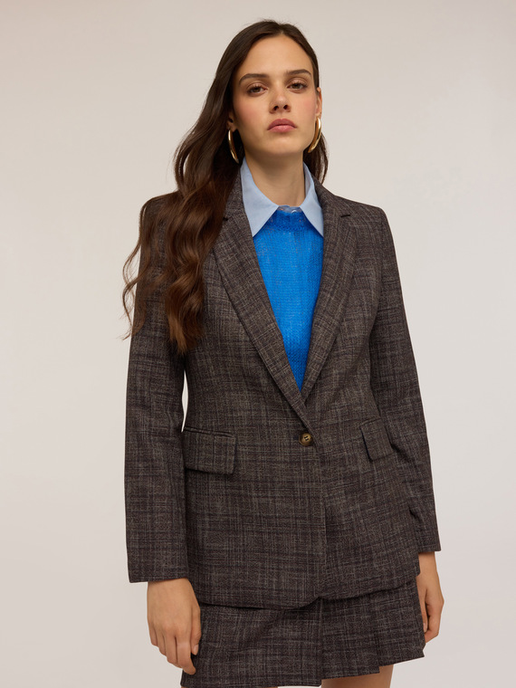 Blazer crois&eacute; simple teint en fil