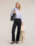 Camicia boxy in popeline a righe diagonali image number 2