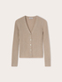 Short ribbed wool blend cardigan image number 4