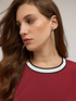 Blusa con bordo in maglia image number 3