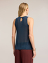Feiner Lurex-Strickpullover mit Drapierung und Cut-out image number 1