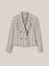 Chequered pattern tweed blazer image number 3