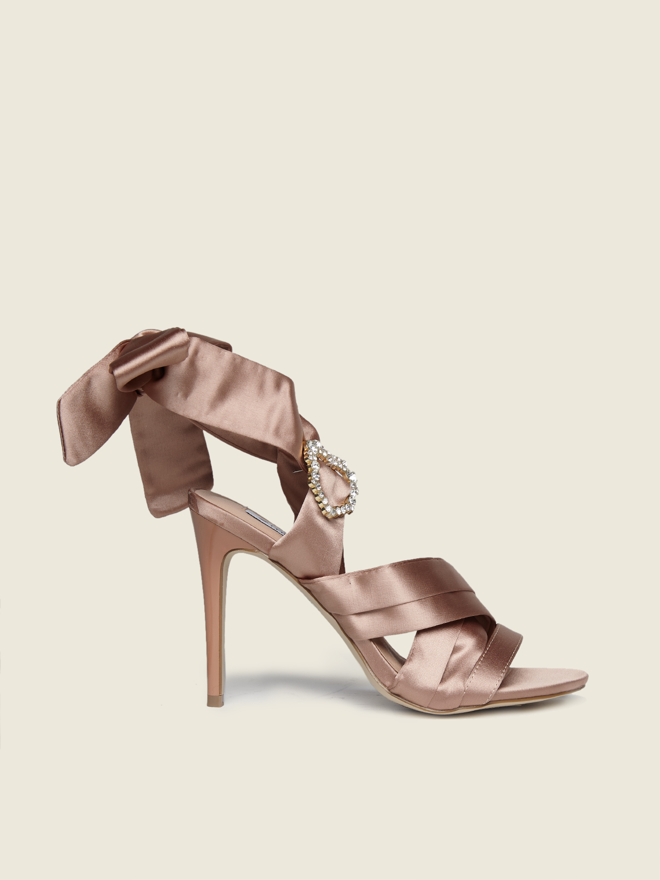 Sandalo intrecciato in raso image number 1