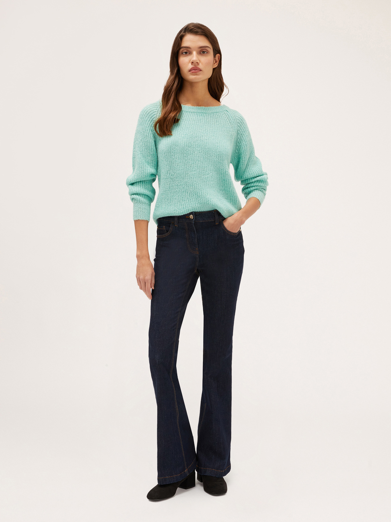 Pullover en maille en alpaga m&eacute;lang&eacute; image number 3