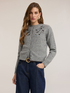 Strickjacke aus Wollmischung mit Steinbestickung image number 2