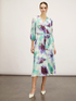 Midi-Kleid aus Satin mit abstraktem Muster image number 0