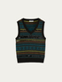Vestă din tricot jacard cu inserții cu paiete image number 3