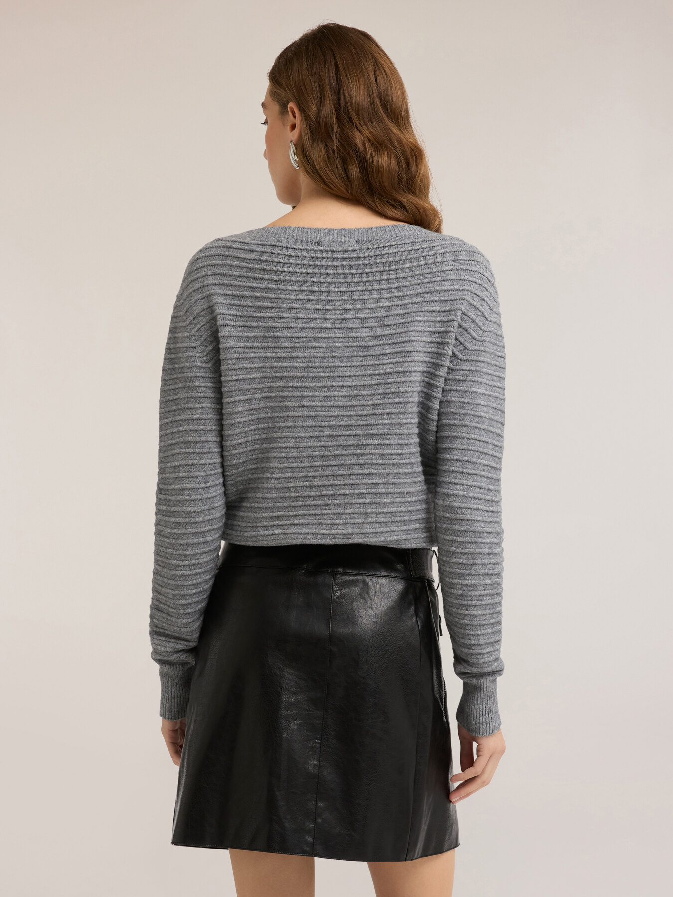 Tricou cu nervuri din amestec de viscoză image number 1