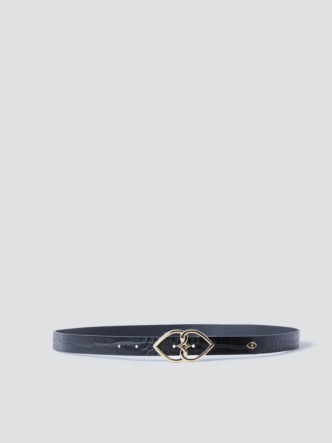 Faux leather belt with heart buckle image number 0