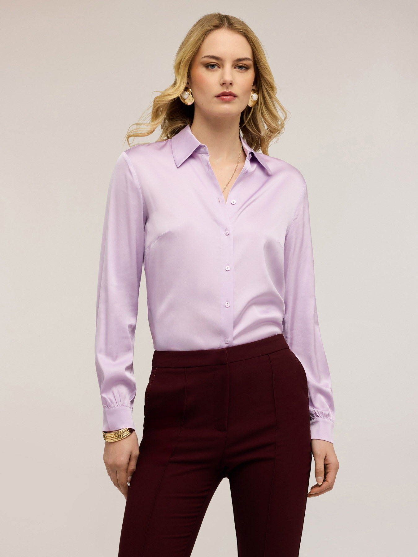 Chemise en satin de viscose image number 0