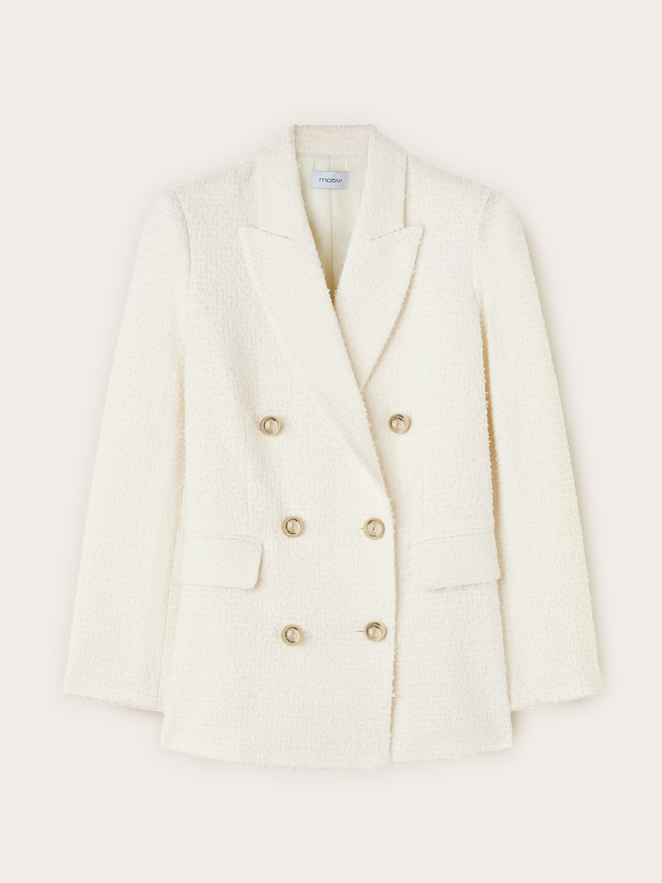 Zweireihiger Blazer aus Boucl&eacute;-Stoff image number 4