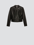 Faux leather jacket with shaping cuts image number 3