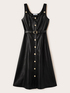 Flare dress with belt in coated fabric image number 4