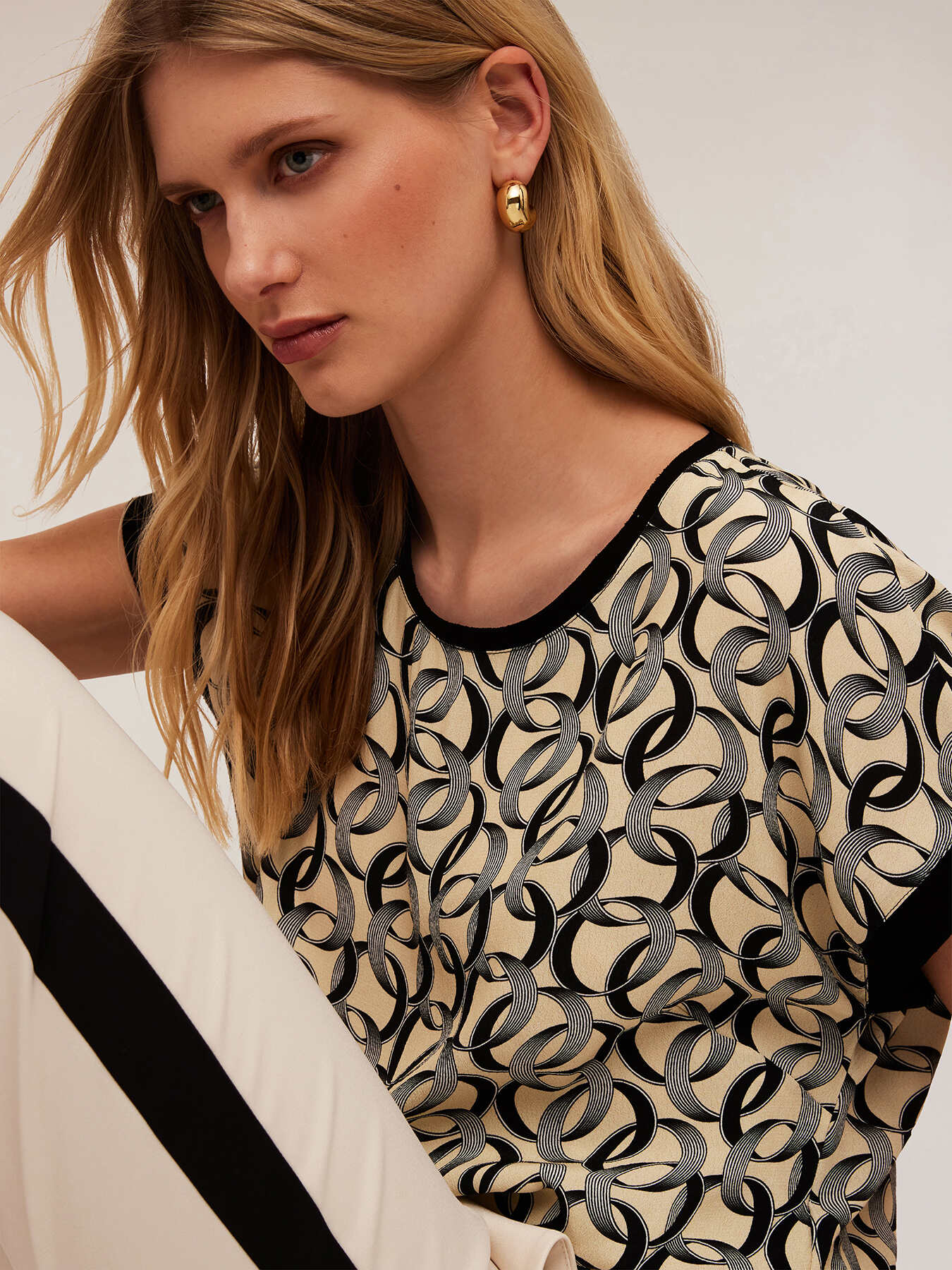 Bluză kimono cu model cu inele image number 3