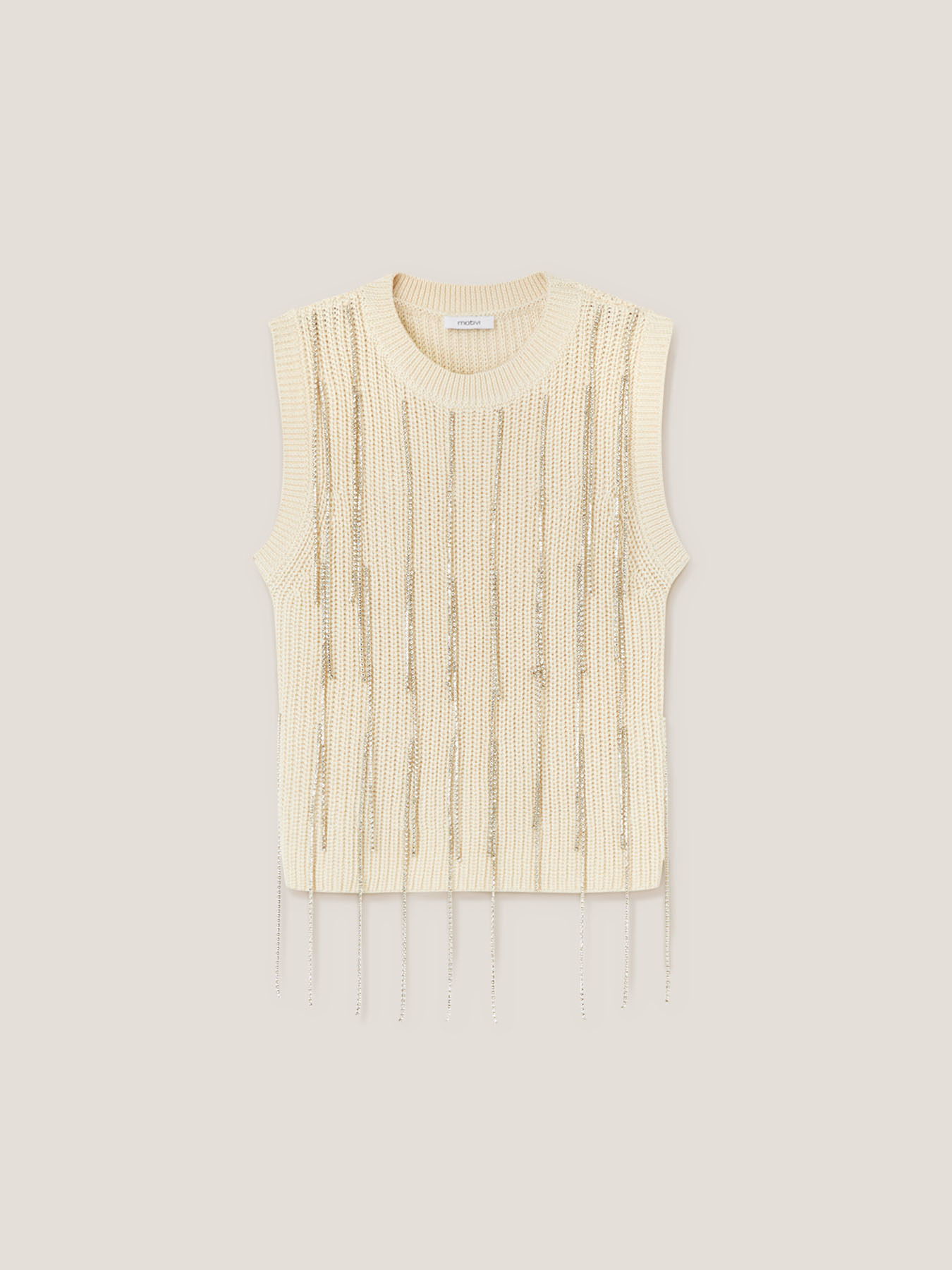 Top en maille avec franges bijou image number 3