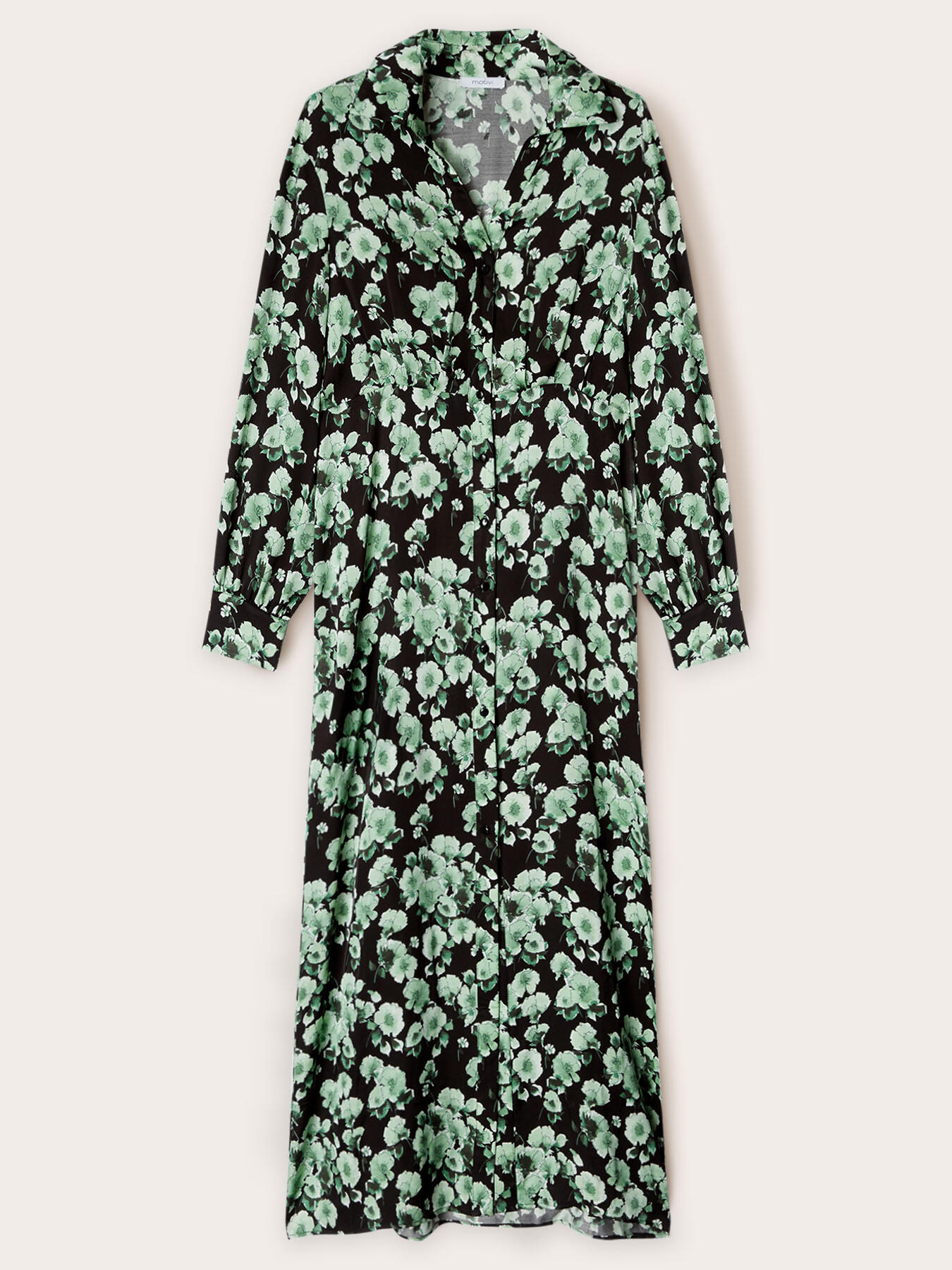 Rochie tip cămașă din satin cu imprimeu floral image number 4