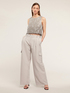 Cargo-style palazzo trousers with pleats image number 3