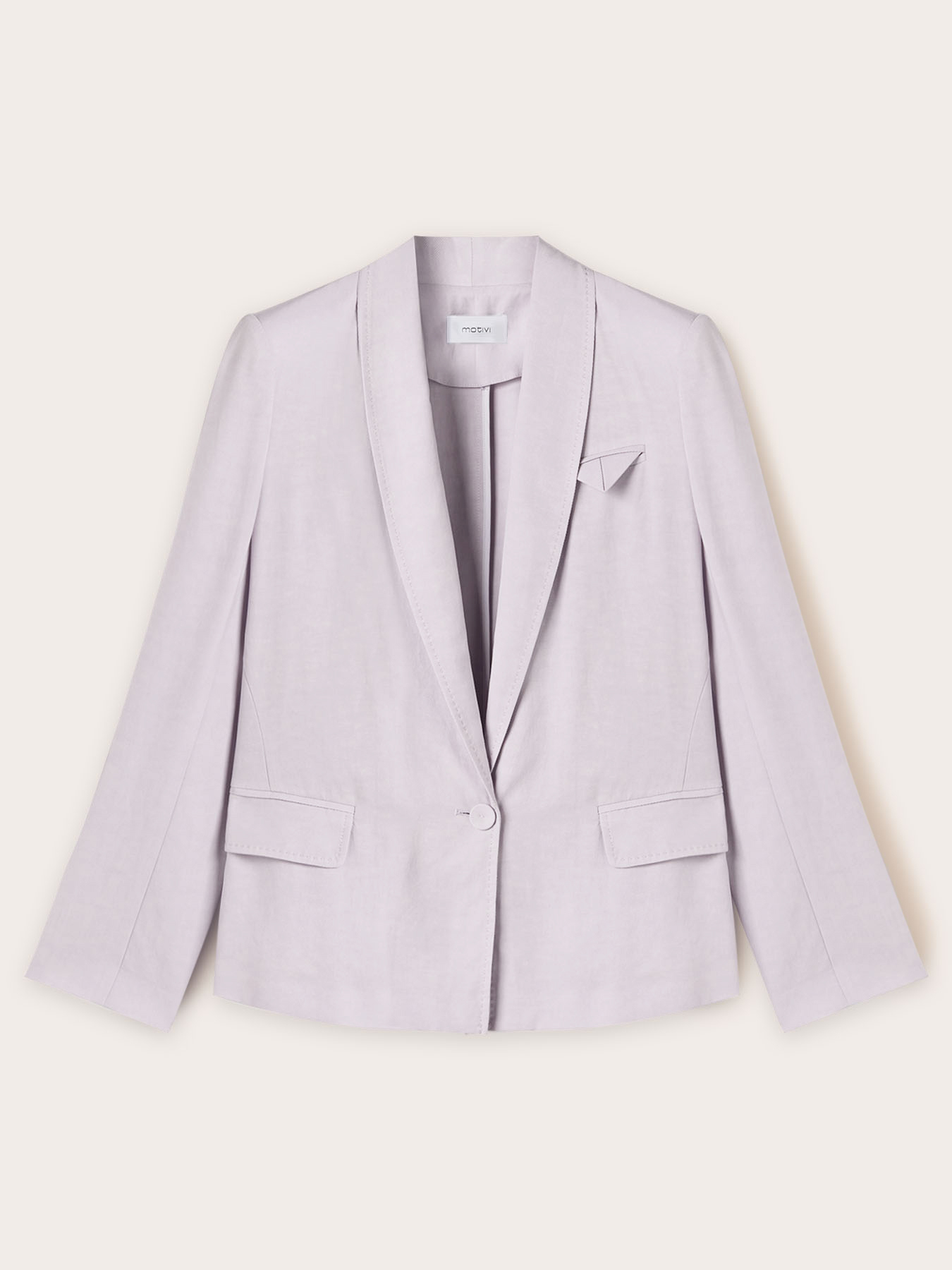 Single-breasted linen blend lyocell jacket image number 4