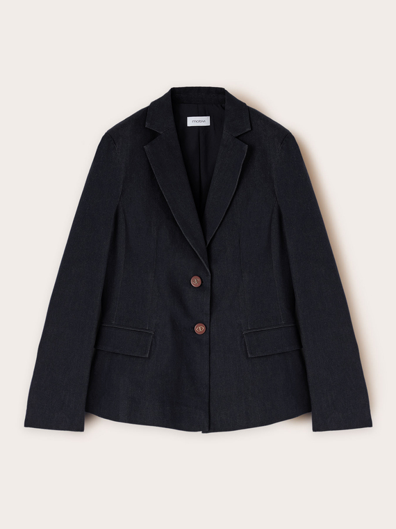 Single-breasted denim blazer jacket