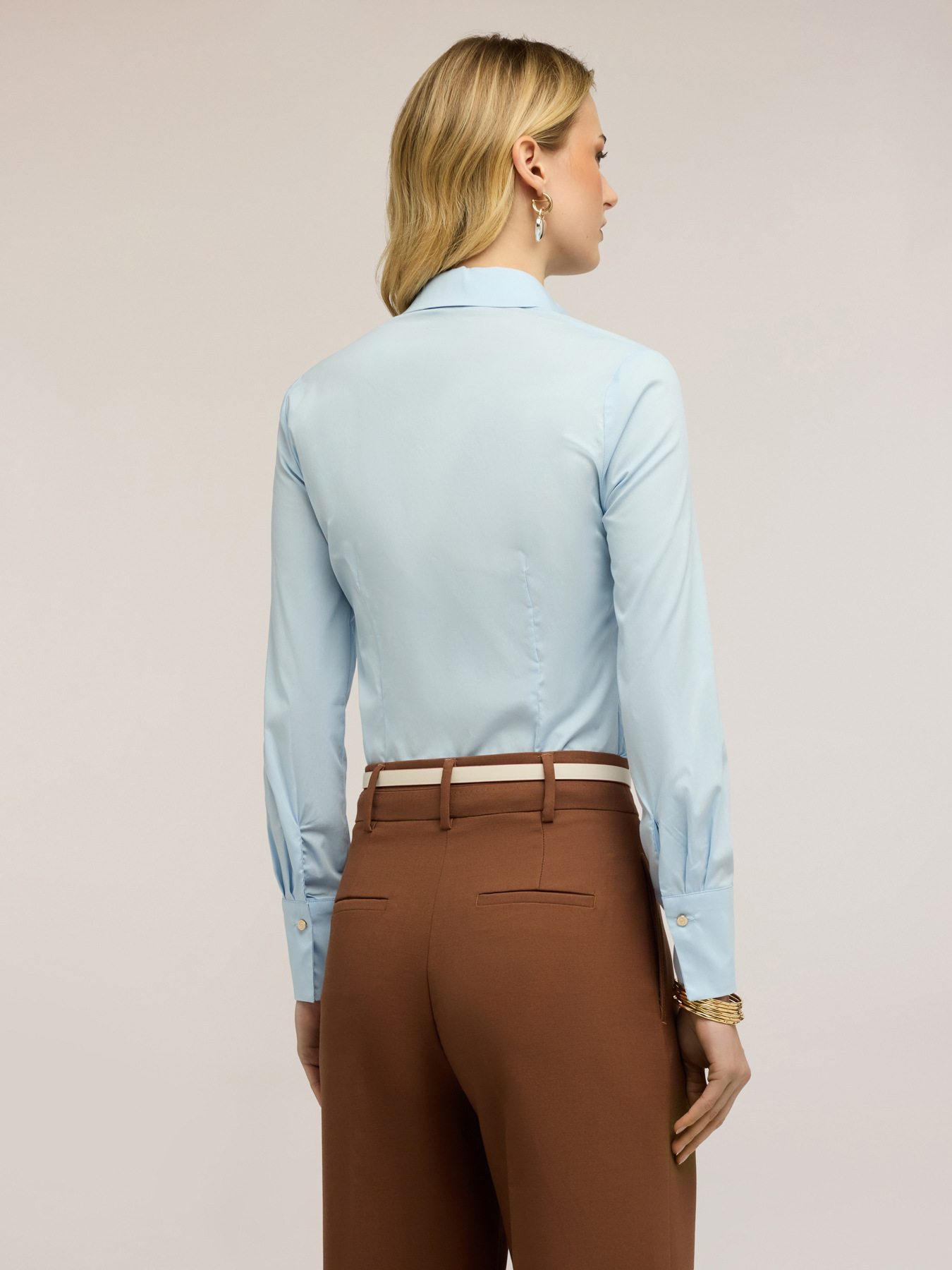 Mixed cotton poplin shirt image number 2