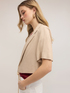 Cropped unstructured mixed linen jacket image number 3