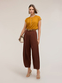 Mixed linen T-shirt with draping image number 0