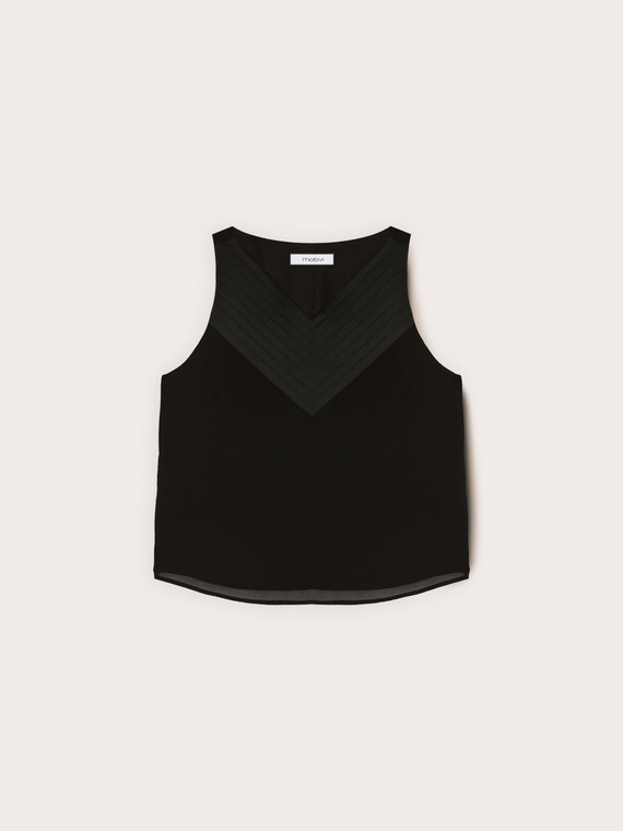 Georgette top with V-neck