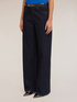 Pantaloni palazzo in denim con micro borchie image number 3